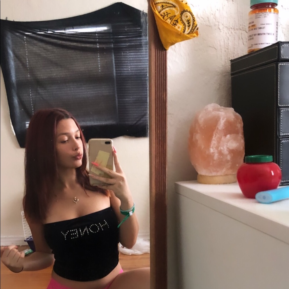 honey velvet tube top